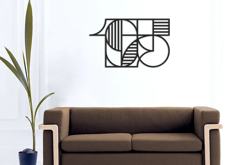 1975 | Figura geométrica | Decoración pared | Hecha en madera