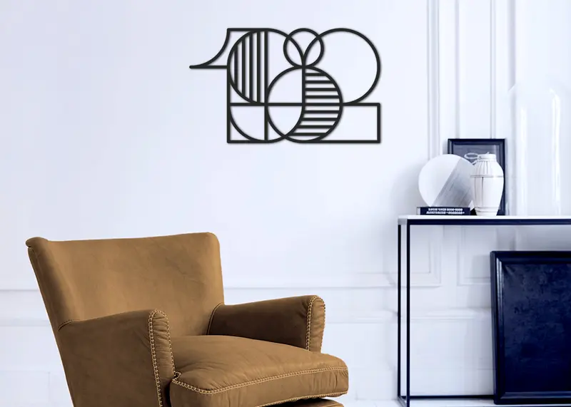 1982 | Figura geométrica | Decoración pared | Hecha en madera