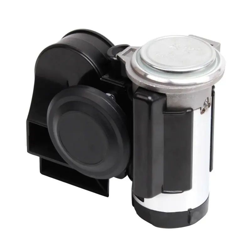 1x Nautilus Compact Motorcycle Air Horn Black 139dB 12V Loud