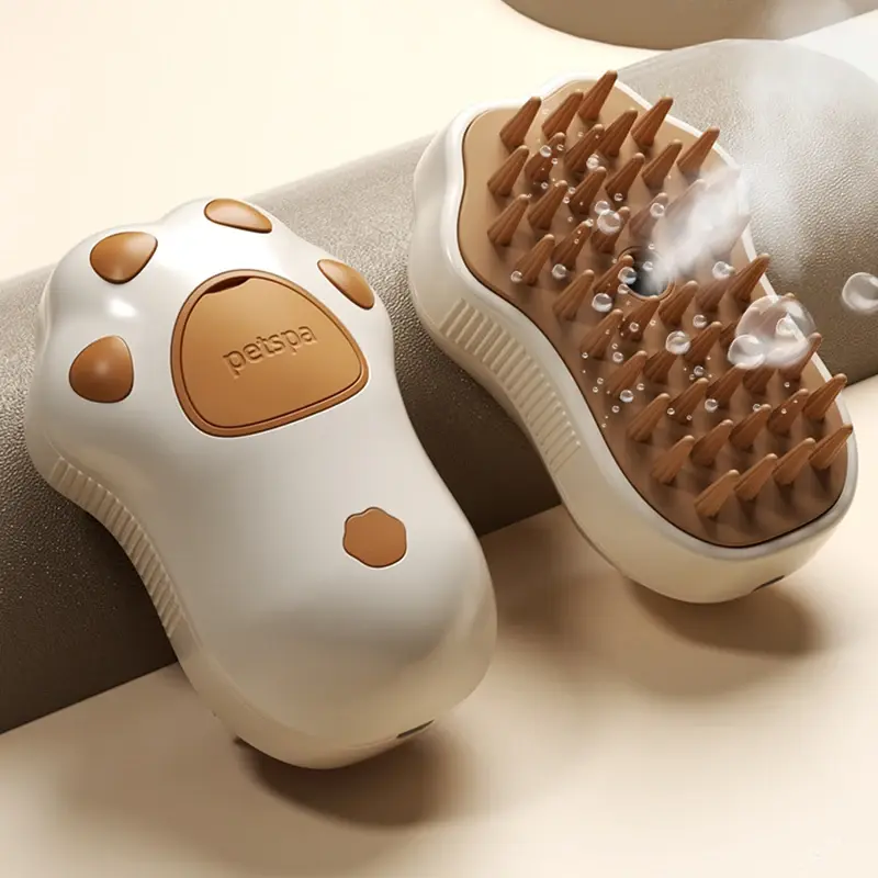3 in 1 Steamy Pet Brush – Electric Grooming for Dogs & Cats
