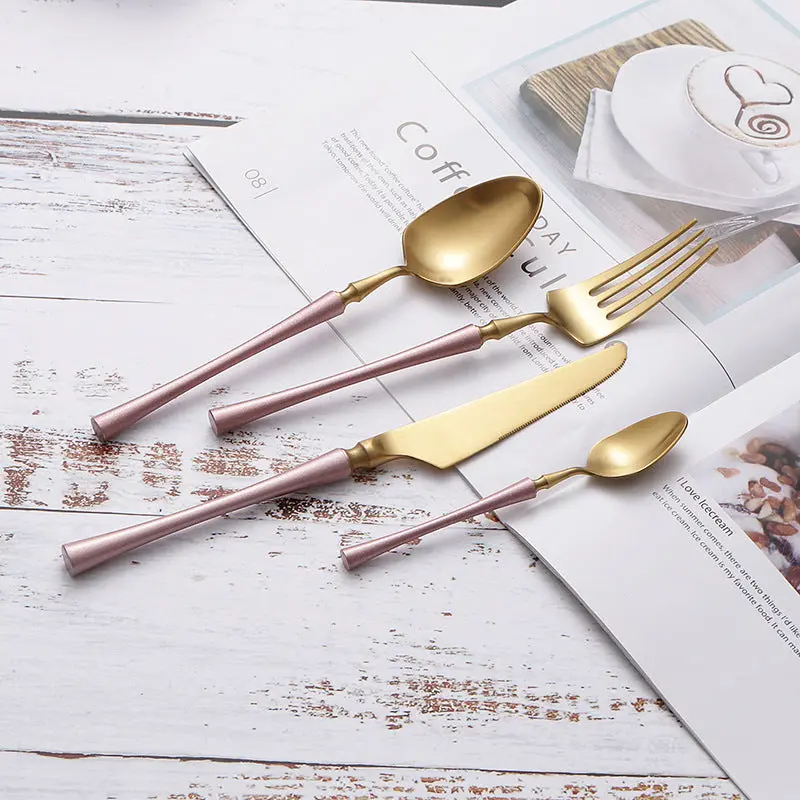 304 Stainless Steel Steak Cutlery Set - Premium Knife, Fork, Spoon, and Coffee Spoon for Elegant Dining