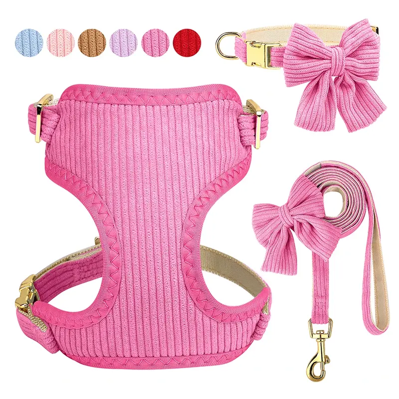 3PCS Dog Harness, Collar & Leash Set – Soft & Adjustable