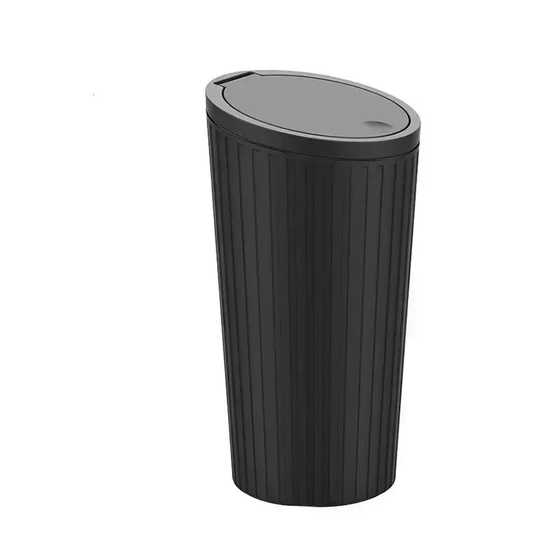 3Pcs Mini Car Trash Bin–Compact Auto Garbage Container Black