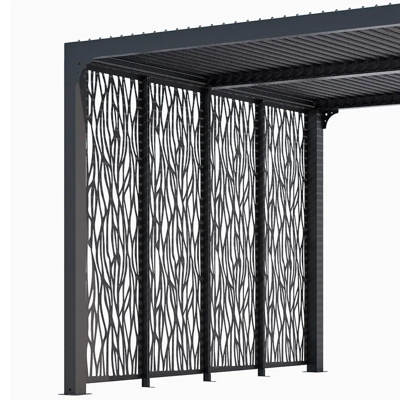 4 Pannelli Moucharabieh in acciaio per lato da 3 m Pergola Habrita