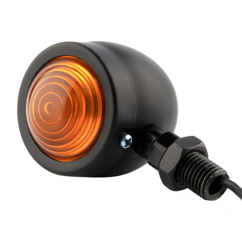 4x Chrome Motorcycle Amber Bullet Turn Signal Indicators Blinkers Universal Lamp