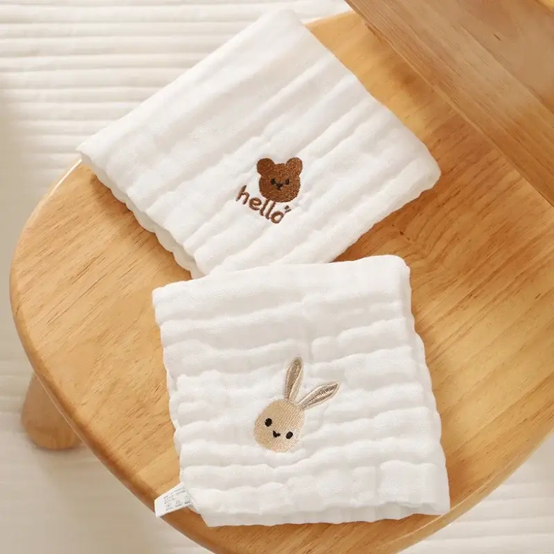 6-Layer Cotton Embroidered Baby Burp Cloth
