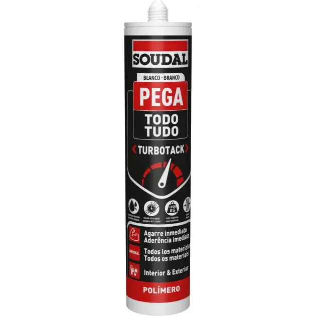 Adhesivo de Montaje Soudal Pega Todo Turbotack Blanco 290 ml