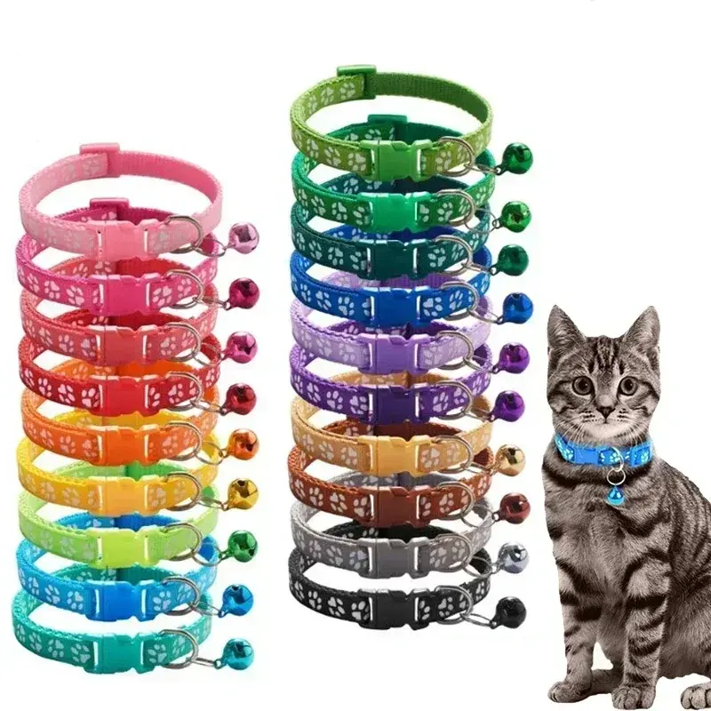Adjustable Dog & Cat Collar with Bell – Personalized Pet Neck Ring