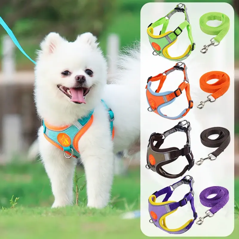 Adjustable Dog Harness & Leash Set – Comfortable Vest for Small & Medium Dogs