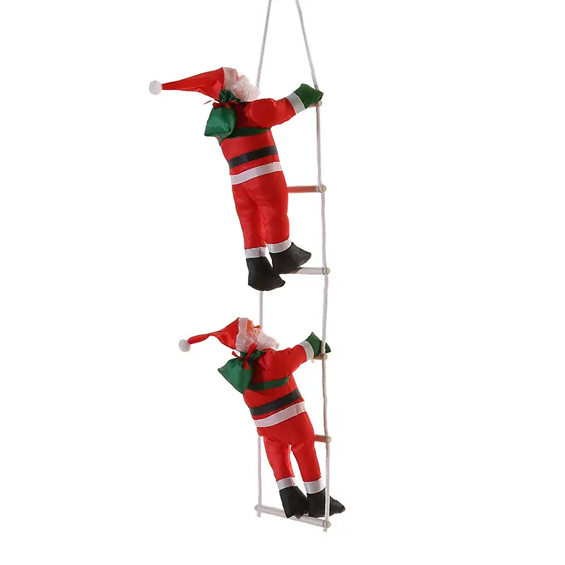 Adorno navideño de Papá Noel en escalera – Decoración colgante estilo americano