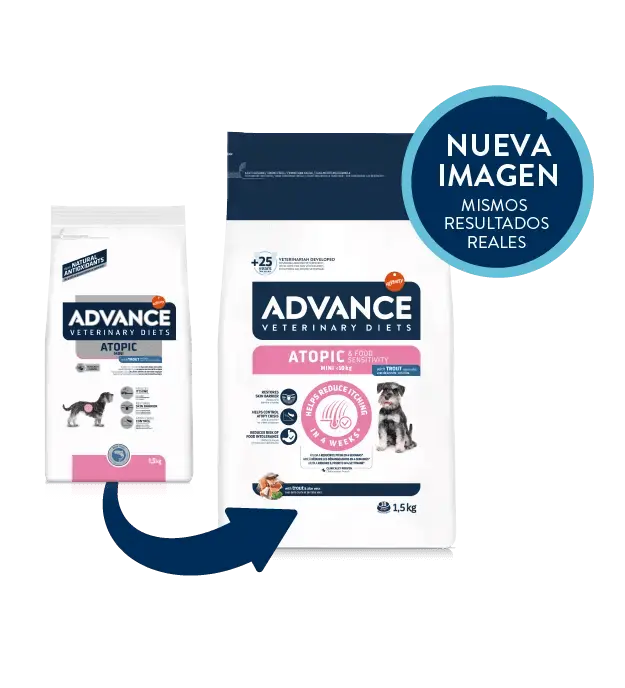 🐾 ADVANCE Vet Atopic Mini | Pienso hipoalergénico para perros pequeños con dermatitis (1,5 kg)
