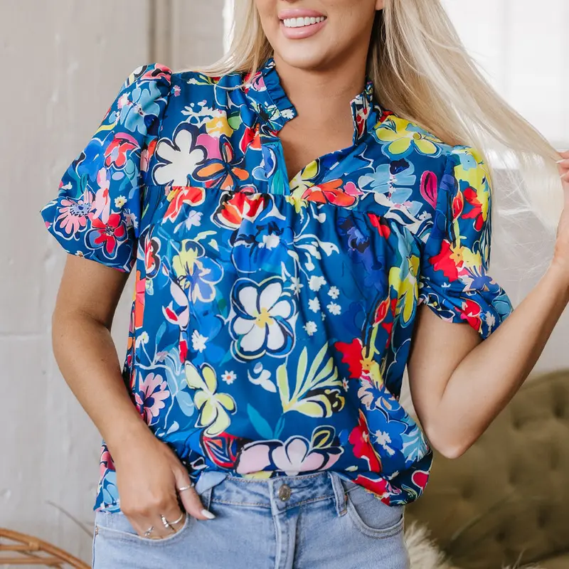 Ainara Floral Puff Sleeve Blouse