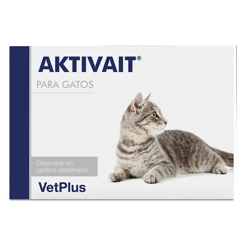 🧠🐱 AKTIVAIT para Gatos VetPlus | Apoyo Neurológico para Gatos Mayores | 60 Cápsulas
