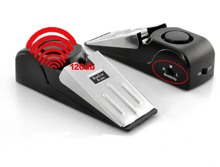 Alarma tope de puerta – Alarma antirrobo portátil con sensor de vibración