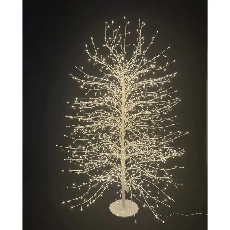 Albero di Natale bianco con LED bianco caldo da interno