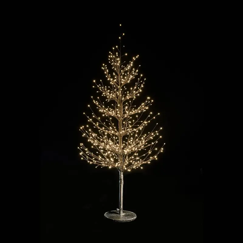 Albero di Natale con rami neri e LED bianco caldo da interno