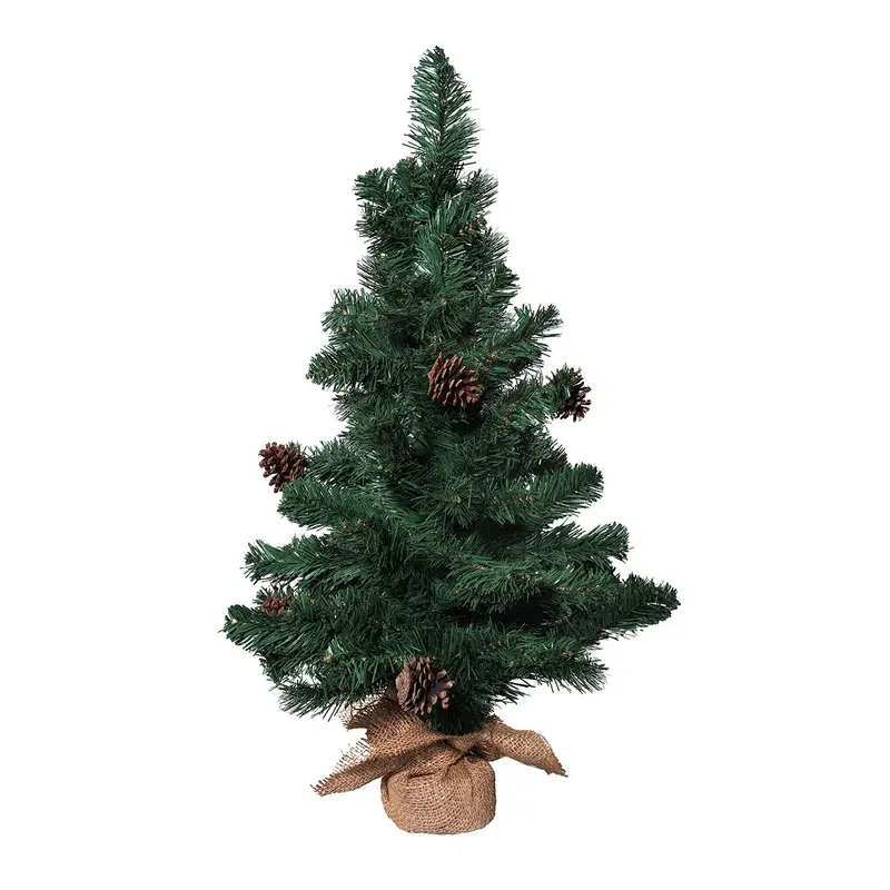Albero di Natale da Tavolo in PVC con Pigne Alto 76 cm