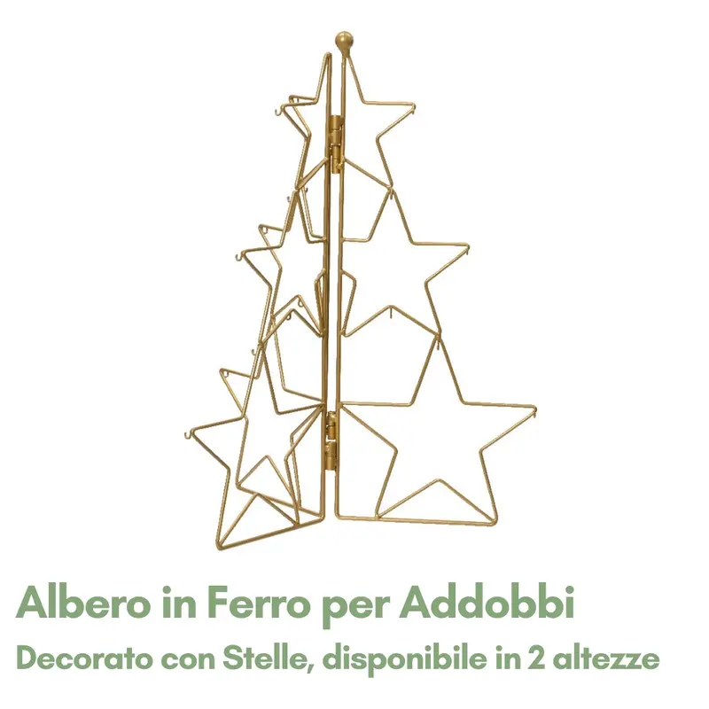 Albero di Natale in Ferro Dorato per Addobbi