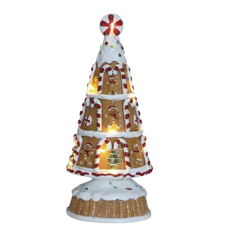Albero gingerbread con LED H22,5 cm a batteria