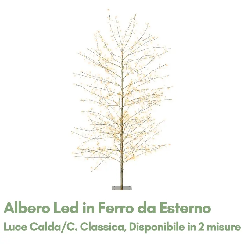 Albero Luminoso in Ferro da Esterno Luce Calda