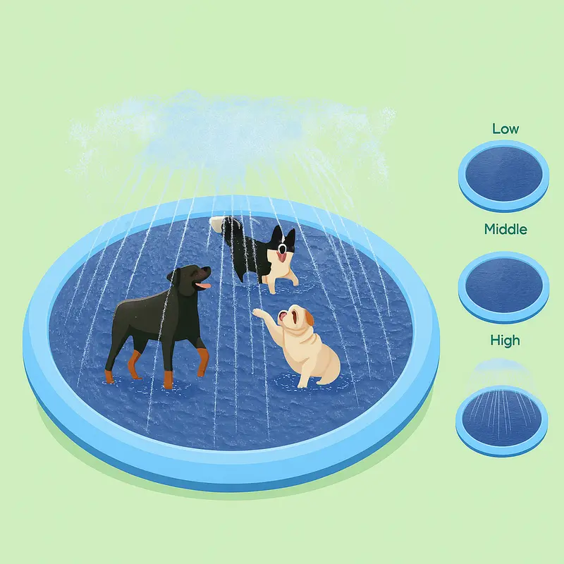 Alfombra de Agua para Perros y Niños · Colchoneta con Rociadores Interactivos