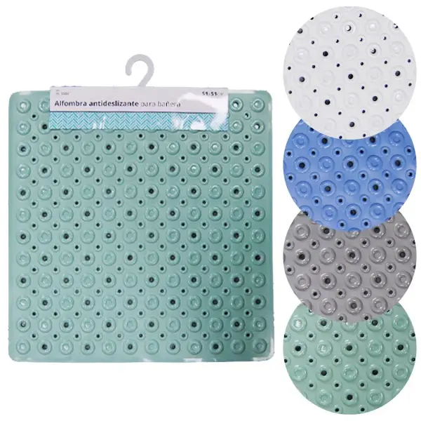 Alfombra de PVC Antideslizante para Bañera/Ducha Market Suprem - 51x51cm