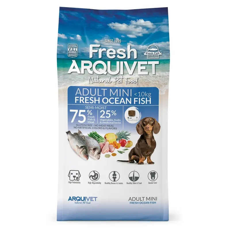 Alimento semihúmedo con Pescado del Océano para perros de razas mini - Fresh