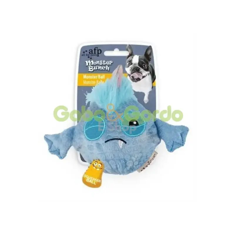 👾💙 All for Paws Monster Bunch Bola Azul | Peluche con Sonido para Perros