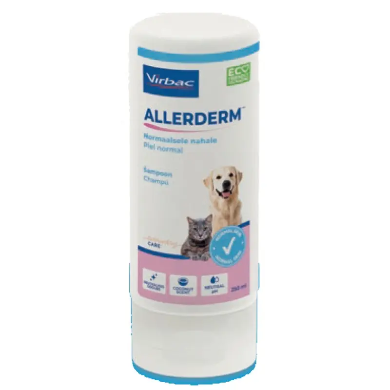 Allerderm Champú Piel Normal – Cuidado Dermatológico de Uso Frecuente para Perros y Gatos – 250 ml