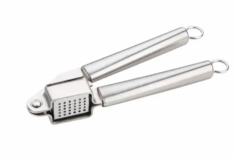 Alpina rvs knoflookpers 20cm – roestbestendig – zilverkleurig – ergonomisch, makkelijk schoonmaken