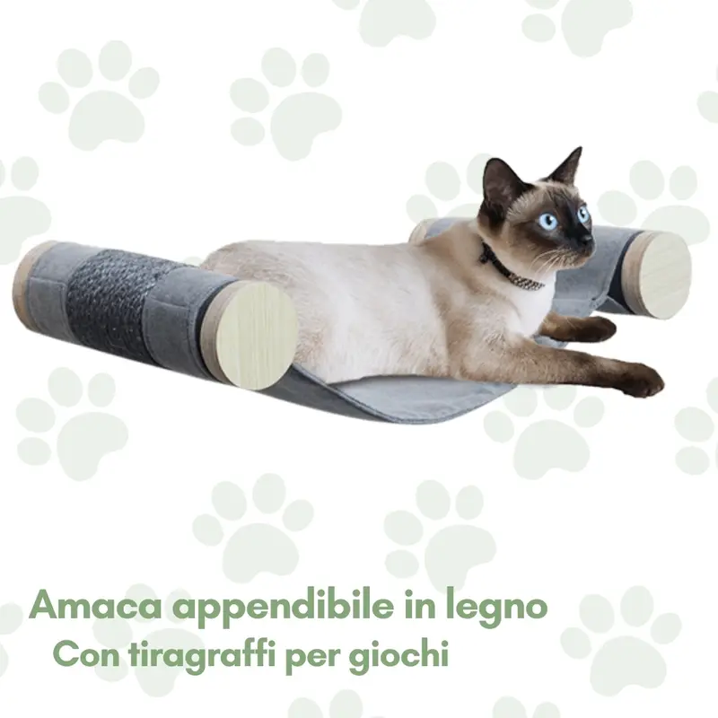 Amaca appendibile in Legno con Tiragraffi