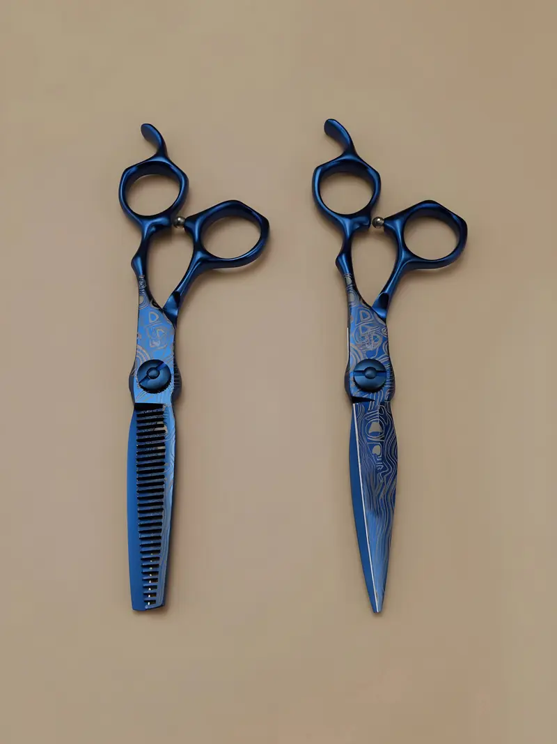 Ame Whisper – Professional 6" Right-Handed Japanese Blue Damascus Steel Hairdressing Scissors