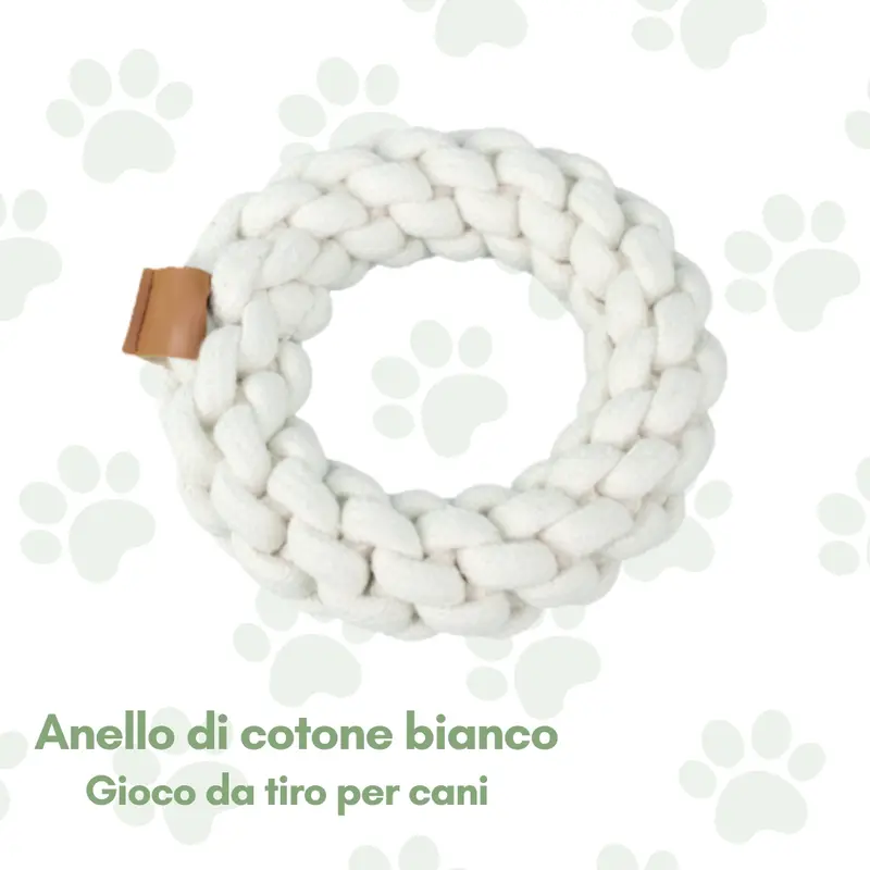 Anello di cotone bianco Gioco per cani