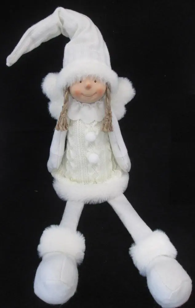 Angelo con Gambe Molli H63CM con Vestino in Lana Bianco