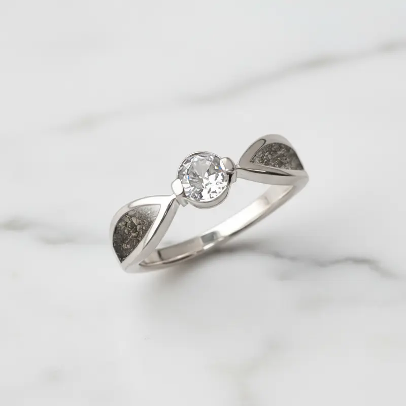 Anillo de Cenizas en Solitario con Circonita