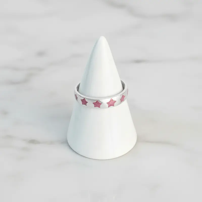 Anillo de Plata con Cenizas en Estrellas