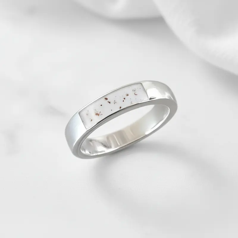 Anillo de Plata con Cordón Umbilical en Gema Rectangular