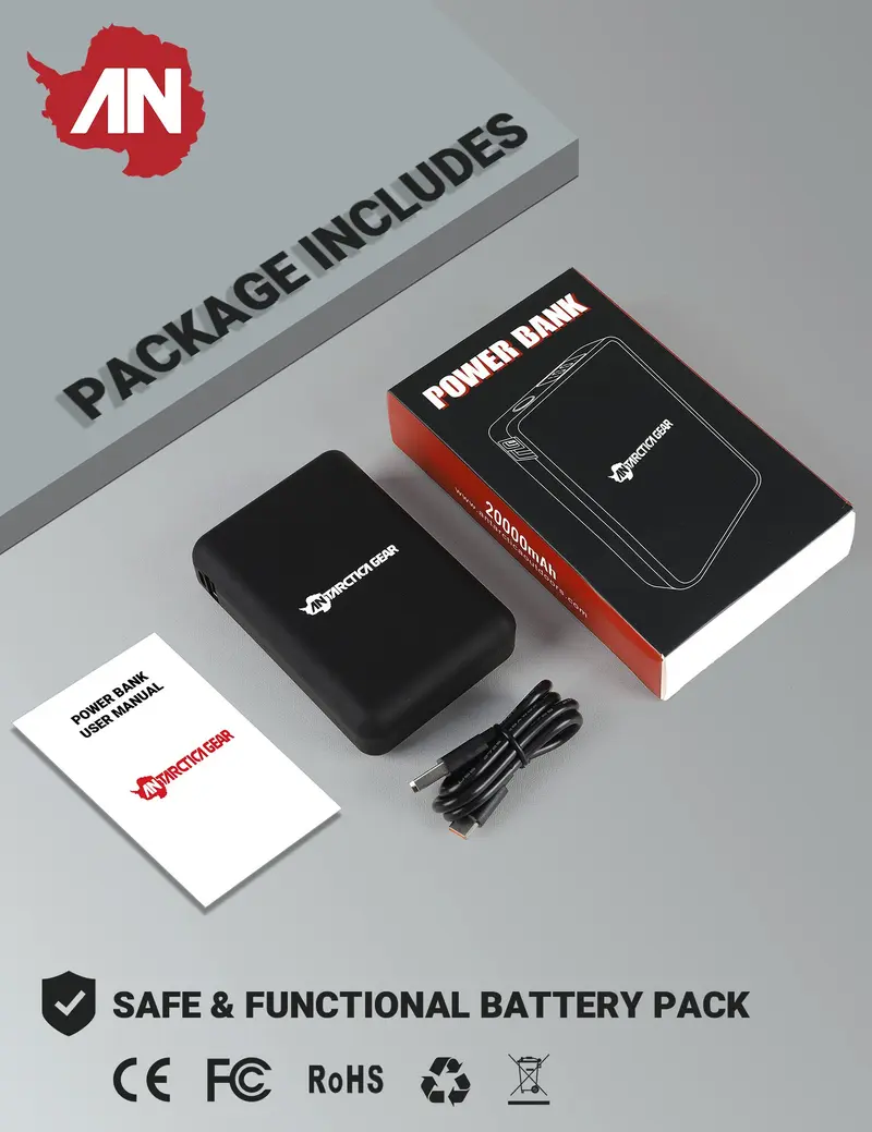 ANTARCTICA GEAR 20000mAh 12V Rechargeable Battery Power Bank
