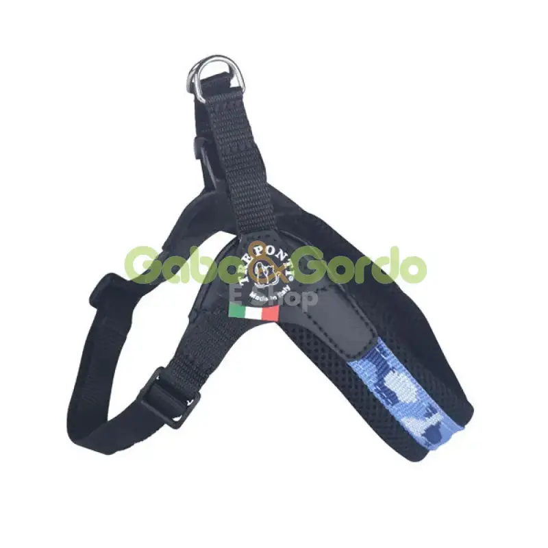 Arnés Ajustable Azul Light Camuflaje para Mascotas | Seguridad, Comodidad y Estilo con TRE PONTI, Fabricado en Italia