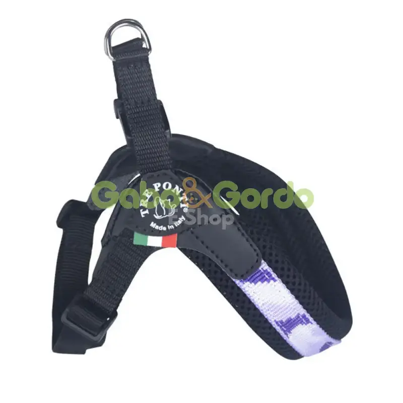 Arnés Ajustable Purpura Camuflaje para Mascotas | Comodidad, Seguridad y Estilo con TRE PONTI, Fabricado en Italia