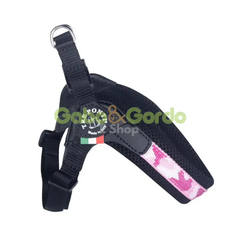 Arnés Ajustable Rosa Camuflaje para Mascotas | Comodidad y Estilo con TRE PONTI, Fabricado en Italia