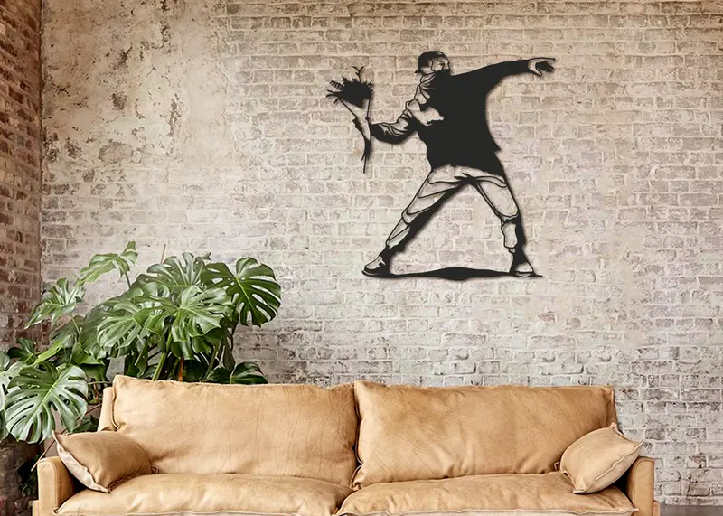 Arte callejero | Figura geométrica | Decoración pared | Hecha en madera