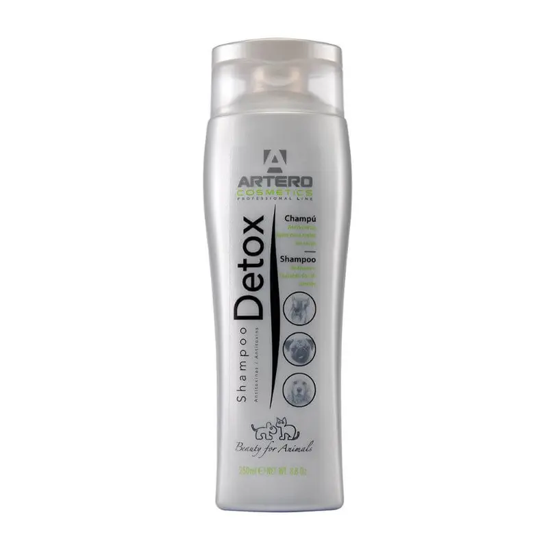 🧼 Artero Champú Detox con Carbón Activo 250 ml | Reparador, Desintoxicante y Anti Polución para Perros y Gatos