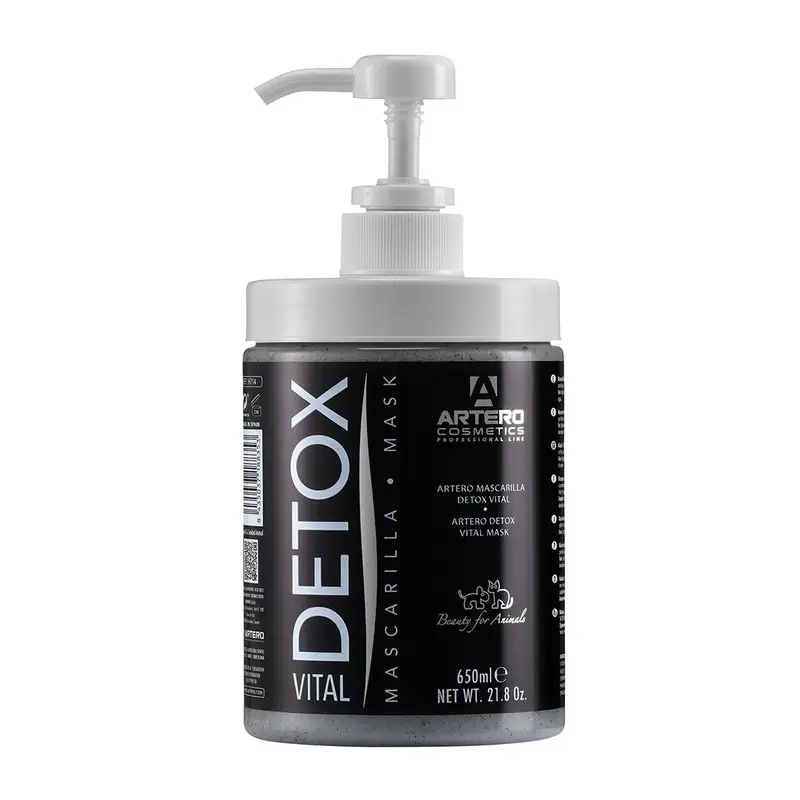 🧴 Artero Mascarilla Detox Carbón Activo 650 ml | Protección antipolución para perros y gatos