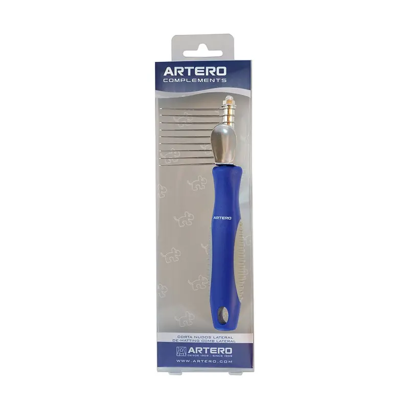 🐕 Artero Peine Corta Nudos Lateral Pequeño – 9 Hojas | Ideal para Perros con Pelo Enredado