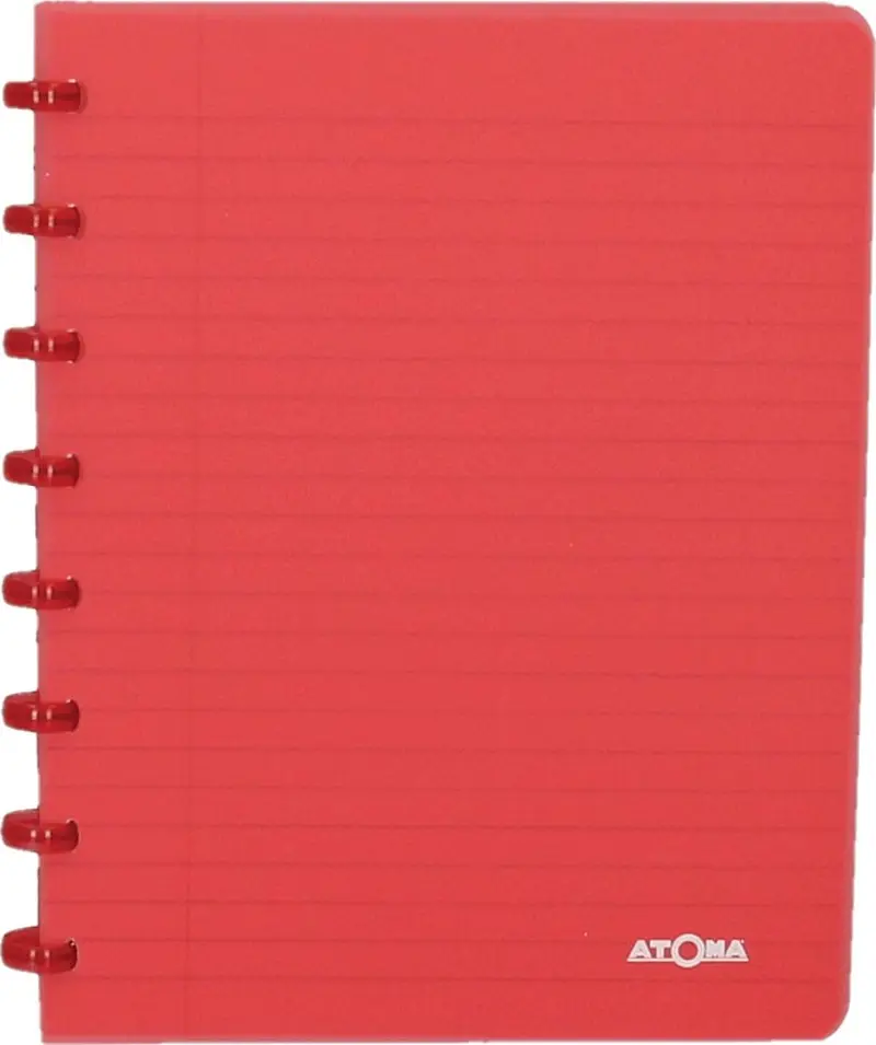 Atoma - trendy schrift | ft a5 | 144 bladzijden | commercieel geruit | transparant rood