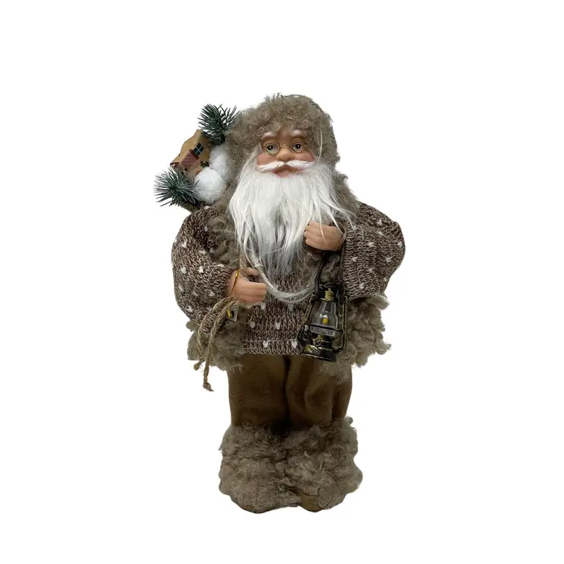 Babbo Natale beige con cuori H30/45/60 cm