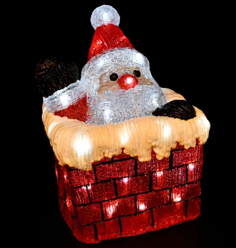 Babbo Natale che esce dal camino - Babbo Natale led