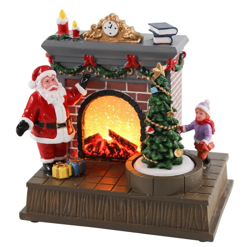 Babbo Natale con Camino LED