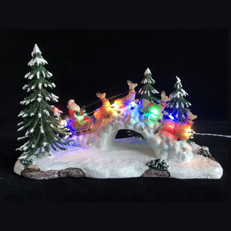 Babbo Natale sulla Slitta - Miniatura natalizia in resina